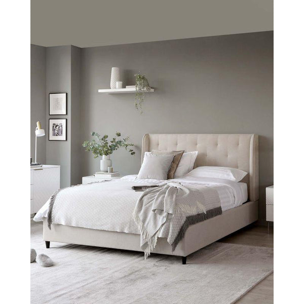 Serenity Haven Single Bed Timeless Beige Elegance By Alhome - 110112585 - ALHOME