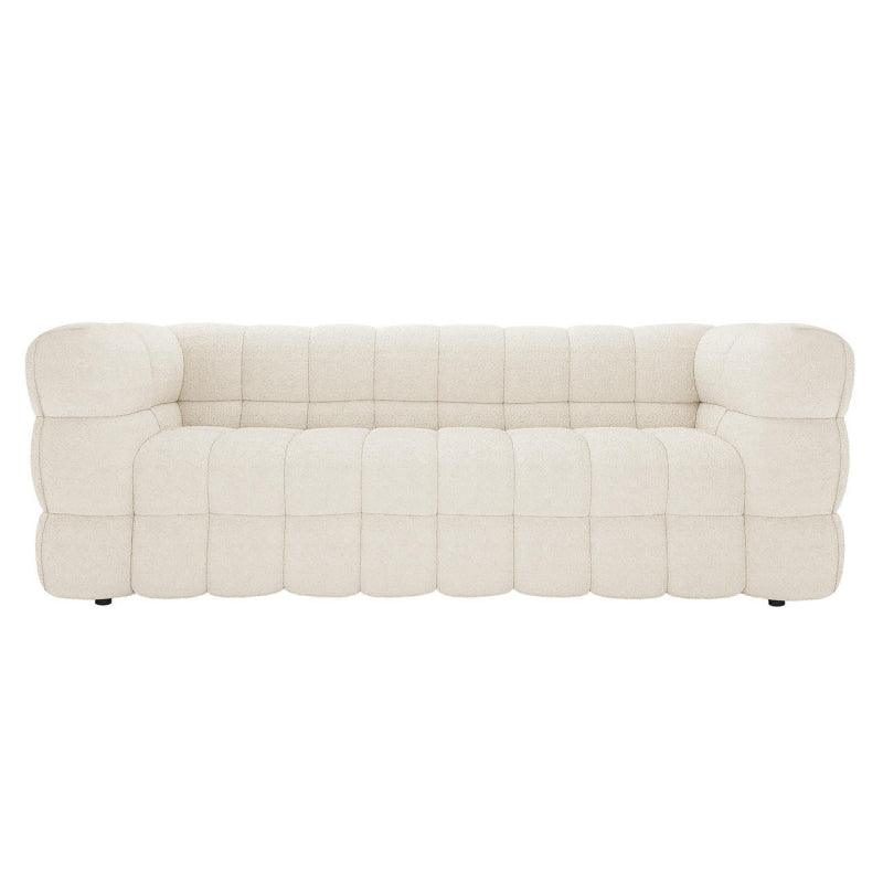 Velvet 3-Seater Sofa in Elegant Beige By Alhome - 110111532 - ALHOME