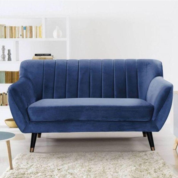 Royal Blue Velvet 2-Seater Sofa Swedish Wood By Alhome - ALHOME