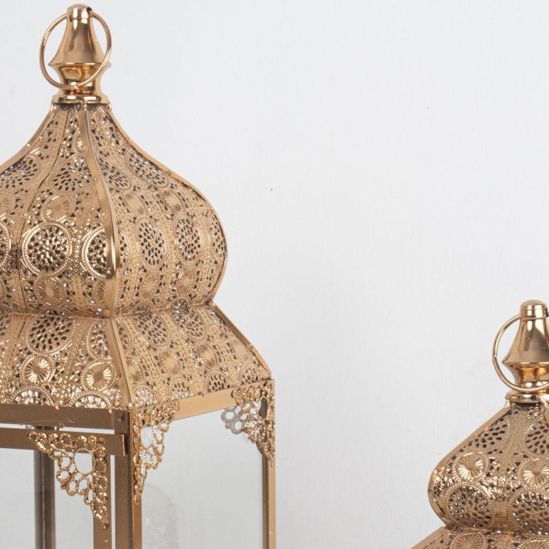 Metal Lanterns Set - Gold - 110111942 - By Alhome - ALHOME