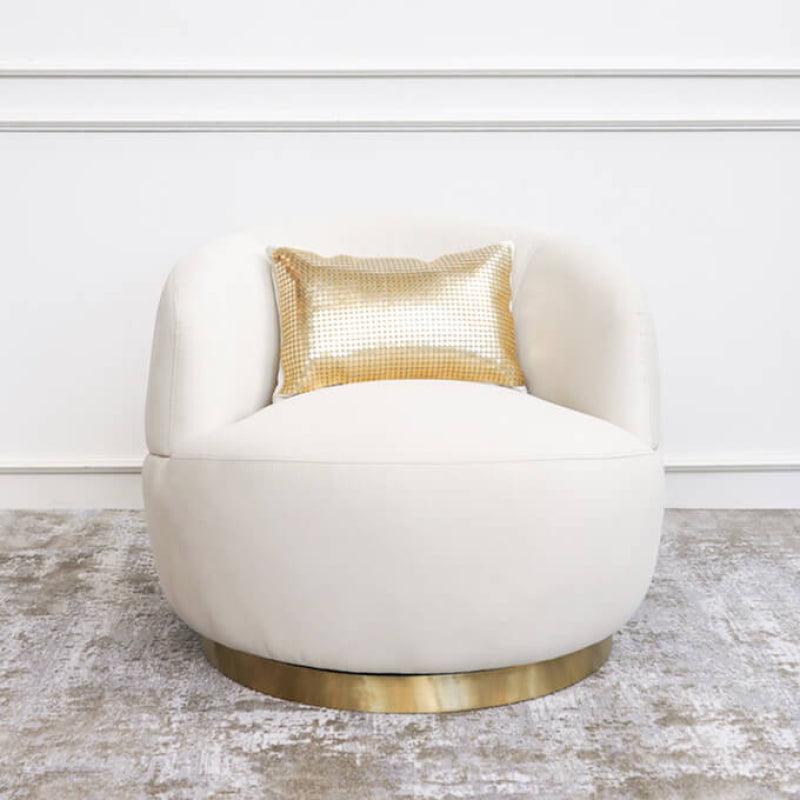 Velvet Accent Chair in Elegant Beige By Alhome - 110111216 - ALHOME