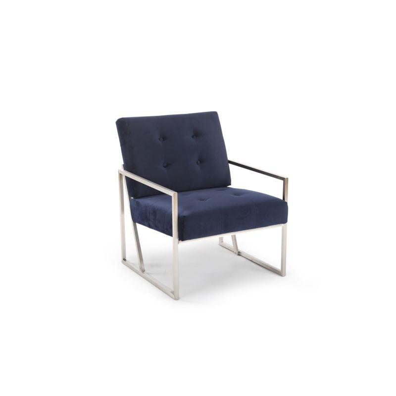 Modern Velvet Chair - Indigo - 90x85x85 cm - By Alhome - 110113859 - ALHOME