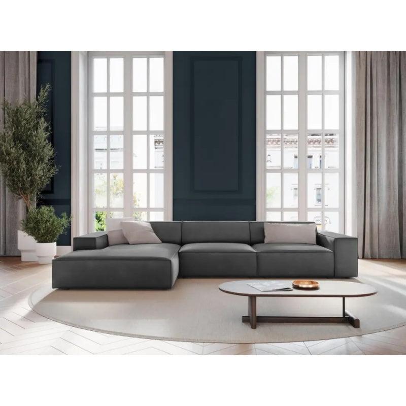 Modern Velvet L-Shape Sofa - 280x166x85x85 cm - By Alhome - ALHOME