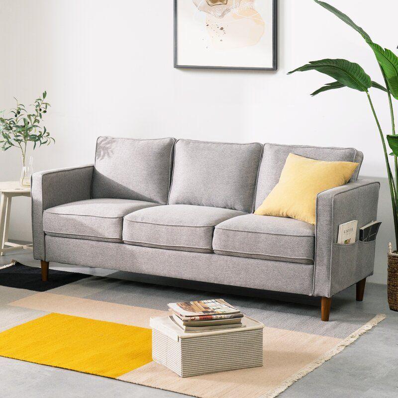 Modern Linen 3 Seater Sofa - 240x85x85 cm - By Alhome - ALHOME