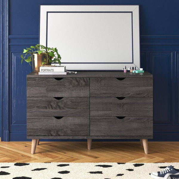 Kids Dresser: 118x39x74 Wood, Black by Alhome - ALHOME