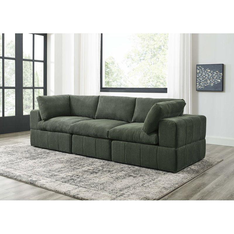 Modern Velvet 3 Seater Sofa - 280x85x85 cm - By Alhome - ALHOME