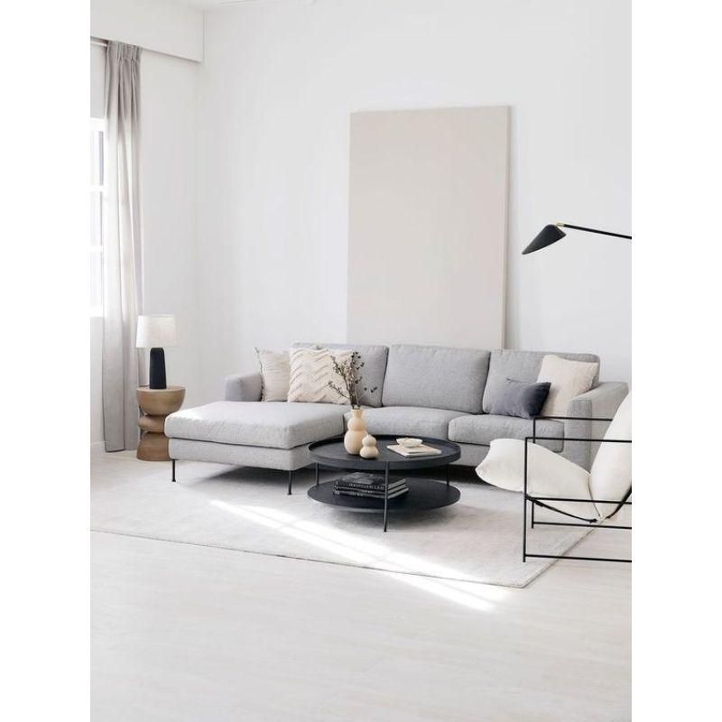 Stylish Gray Linen L-Shaped Sofa - 90x250x170x45 cm - Swedish Wood By Alhome - 110111004 - ALHOME