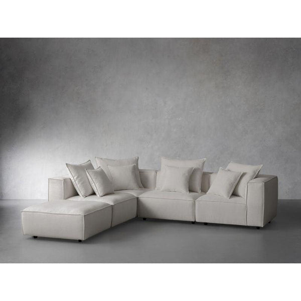 Velvet Corner Sofa - White - 280x280x85 cm - By Alhome - ALHOME