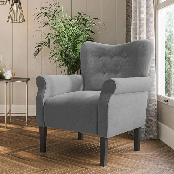 Gray Linen Chair By Alhome - ALHOME