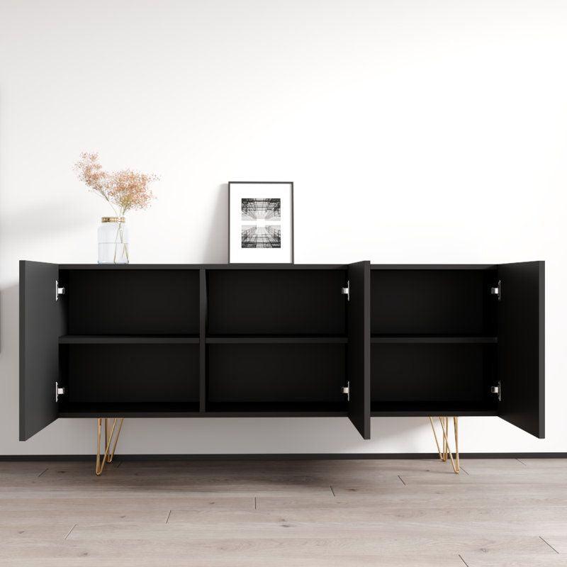 Modern Black Wood Buffet Table By Alhome - ALHOME