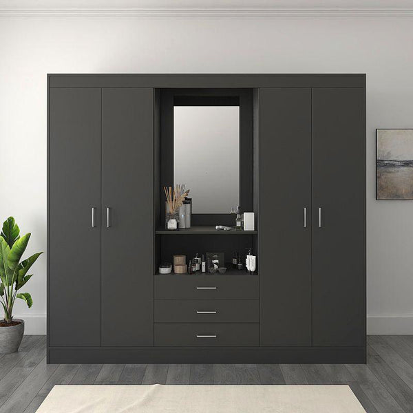 Wardrobe with Black Dresser By Alhome - ALHOME