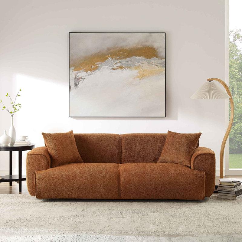 Chic Comfort in Camel: 3-Seater Bouclâˆڑآ© Sofa By Alhome - ALHOME