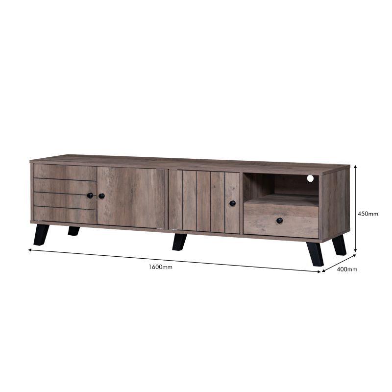 Classic Tv Table From Malaysian Wood - Brown - 160x40x45 cm - By Baity - ALHOME