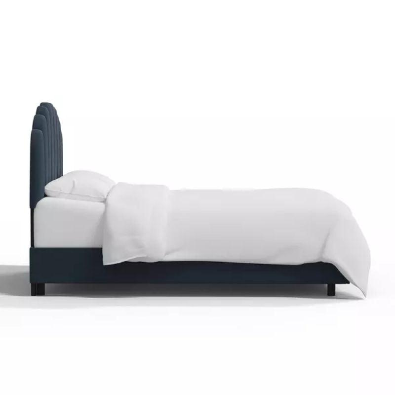 Supreme Comfort: Swedish Wood King Bed - Opulent Navy Tranquility (160x200x140) by Alhome - ALHOME