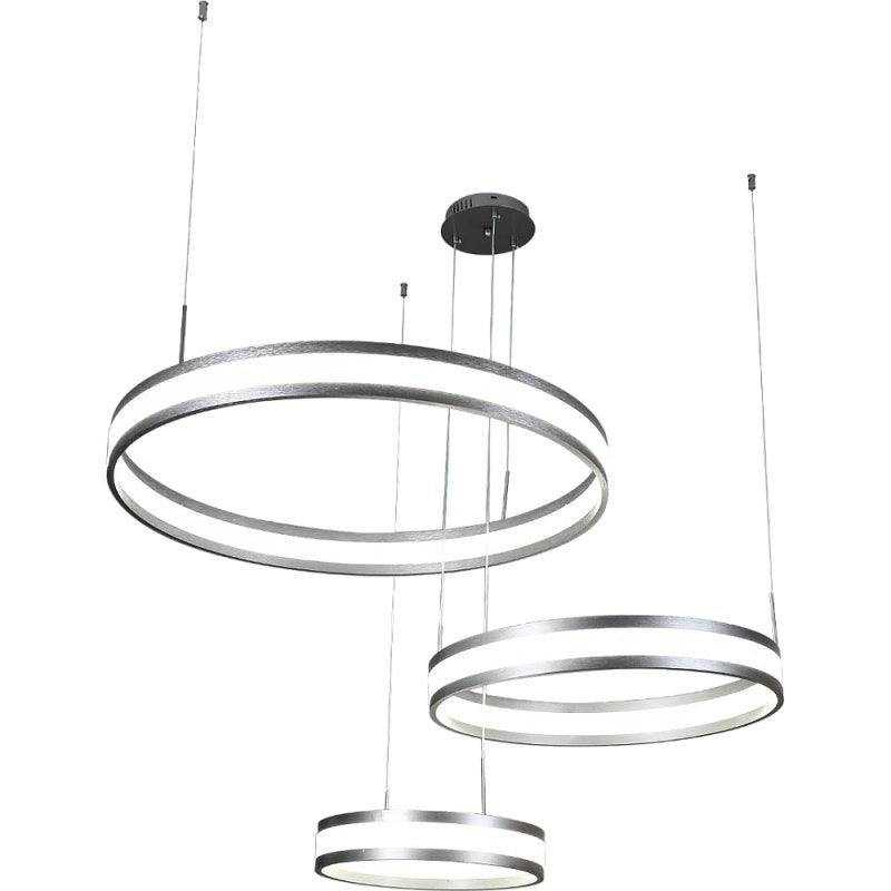 Modern 3-Ring Gray Chandelier With 3 Lighting - 150 W By Alhome - ALHOME