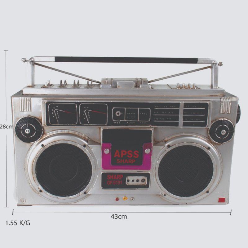 Decoration Metal Radio - Silver By Alhome - ALHOME