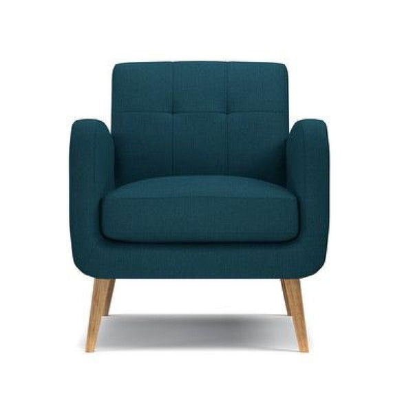 Peacock Blue Velvet Majestic Chair with Swedish Wood By Alhome - ALHOME