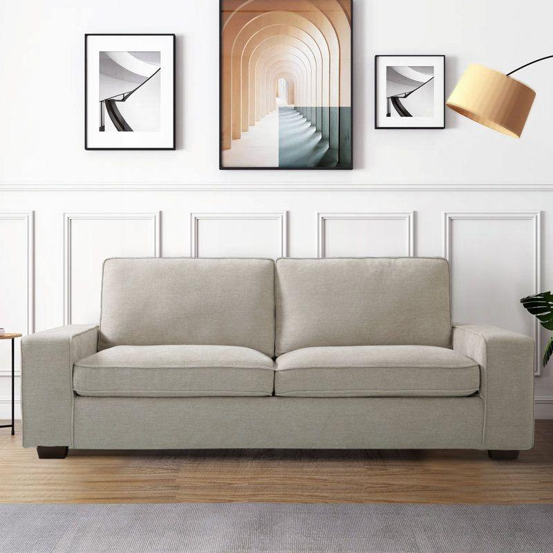 Modern Elegant Linen 3 Seater Sofa - 240x85x85 cm - By Alhome - ALHOME