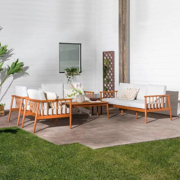 SkyLounge 5-Piece White Outdoor Seating Set By Alhome - Zrafh.com - Your Destination for Baby & Mother Needs in Saudi Arabia