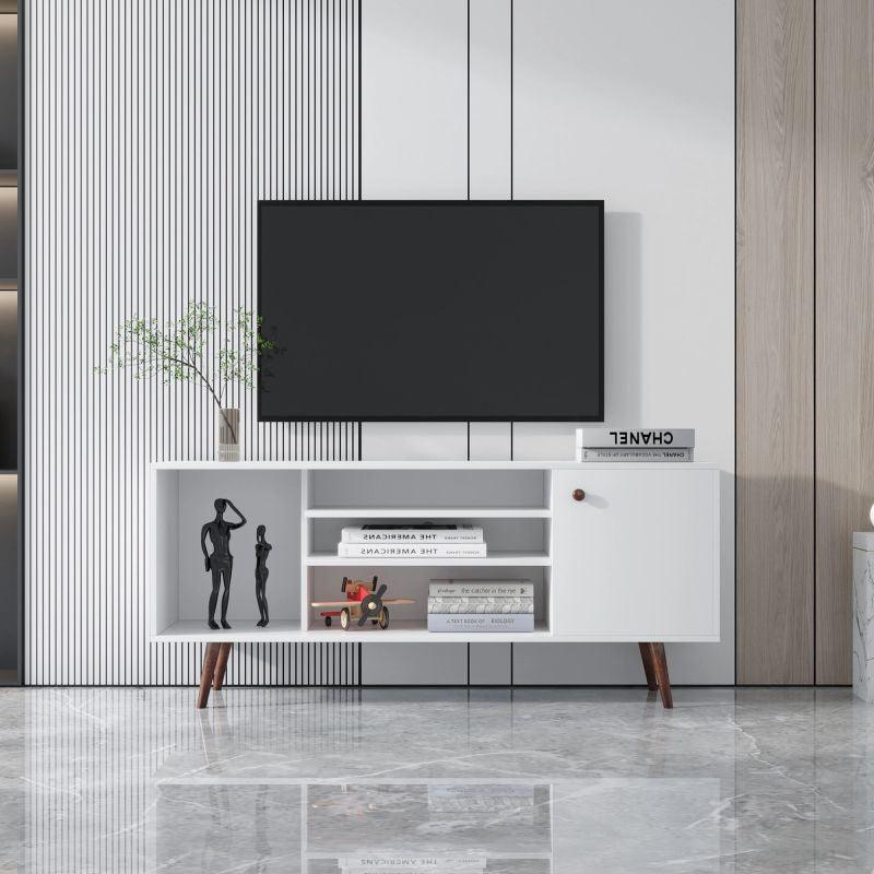 Sleek TV Table - MDF - White By Alhome - ALHOME