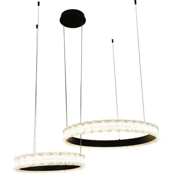 Modern Chandelier With Yellow Lighting - 400*600 - 75 Watts - Black By Alhome - ALHOME