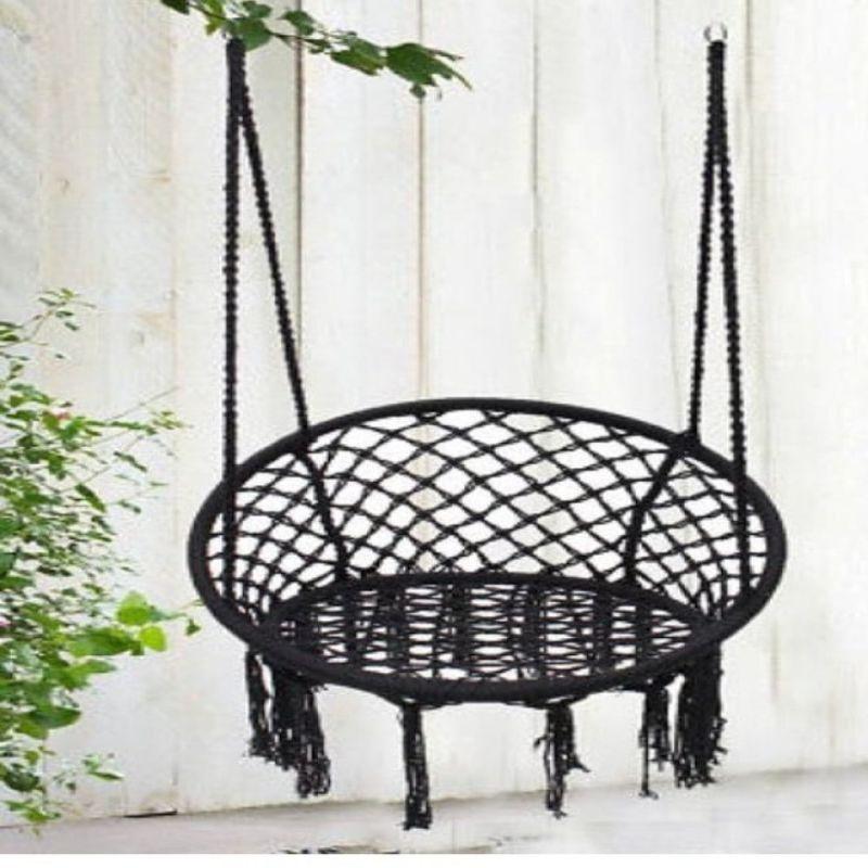 Hanging Swing Chair - Rope - Black - By Alhome - ALHOME