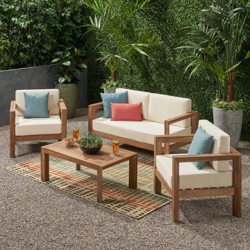 Beachcomber 4-Piece White Outdoor Seating Set By Alhome - Zrafh.com - Your Destination for Baby & Mother Needs in Saudi Arabia