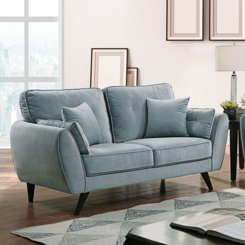 Oceanic Turquoise Velvet 2-Seater Sofa Swedish Wood By Alhome - 110110829 - ALHOME