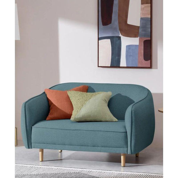 Turquoise Velvet 2-Seater Sofa Swedish Wood By Alhome - ALHOME