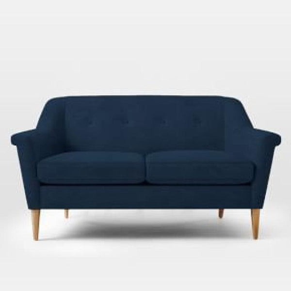 Linen 2-Seater Sofa in Deep Dark Blue By Alhome - ALHOME