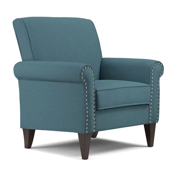 Turquoise Linen Coastal Chair Swedish Wood By Alhome - ALHOME