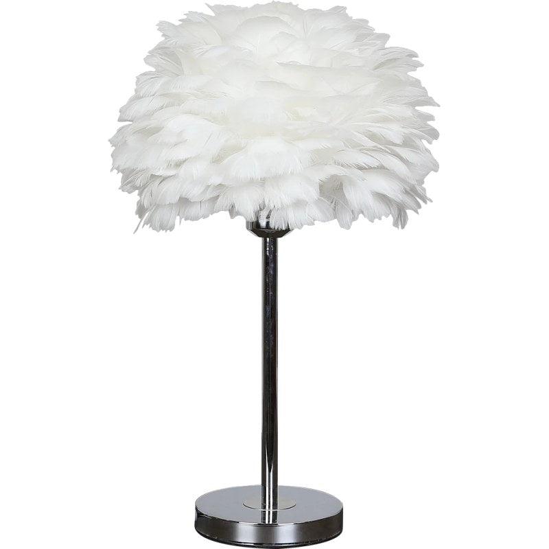 Table Lamp - Feather Shape - Silver - By Alhome - ALHOME