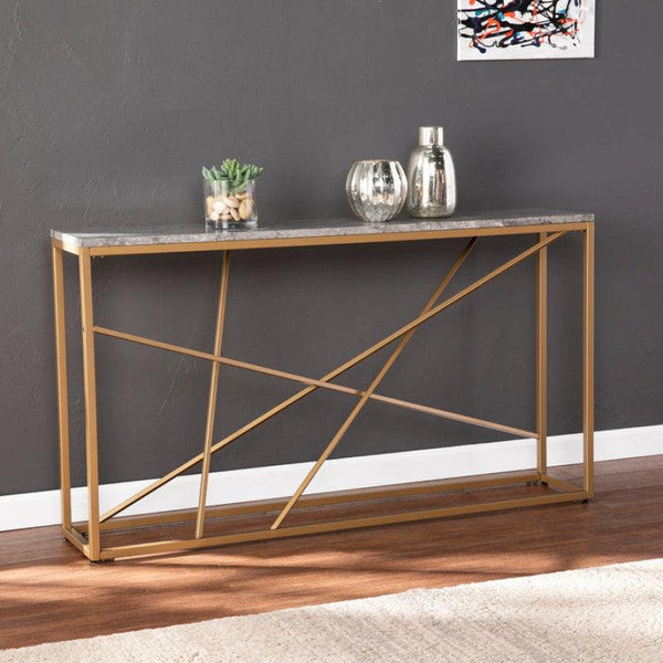 Contemporary Iron and Marble Console Table By Alhome - 110110441 - ALHOME