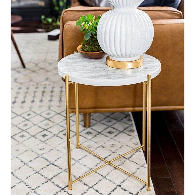 Sleek Marble Essence: Classic Side Table By Alhome - ALHOME