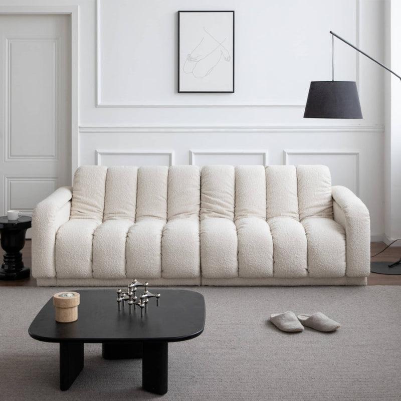 2-Seater Beige Velvet Sofa By Alhome - ALHOME