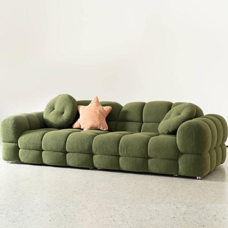 Nature's Harmony: 3-Seater Bouclâˆڑآ© Sofa in Tranquil Green By Alhome - ALHOME