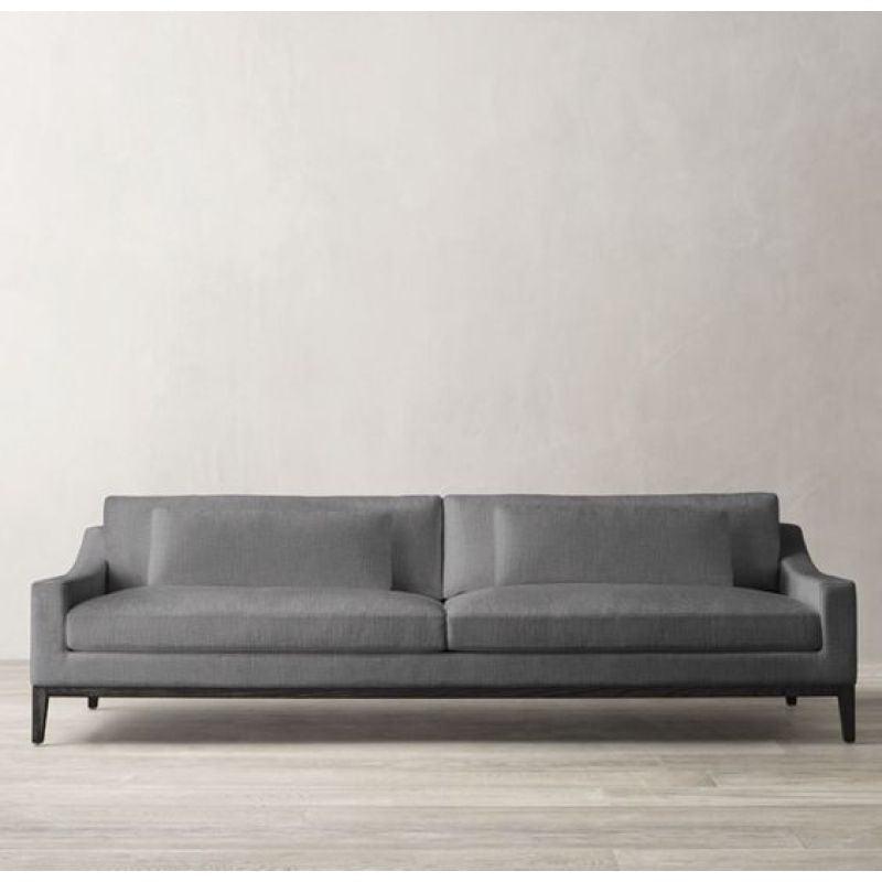 Sleek Gray Velvet 3-Seater Sofa - 250x90x45 cm - Swedish Wood By Alhome - ALHOME